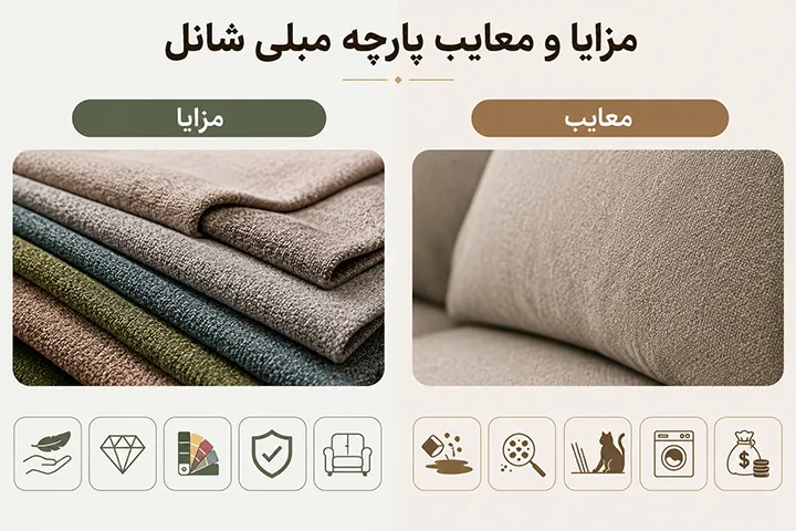 مزایا و معایب پارچه مبلی شانل